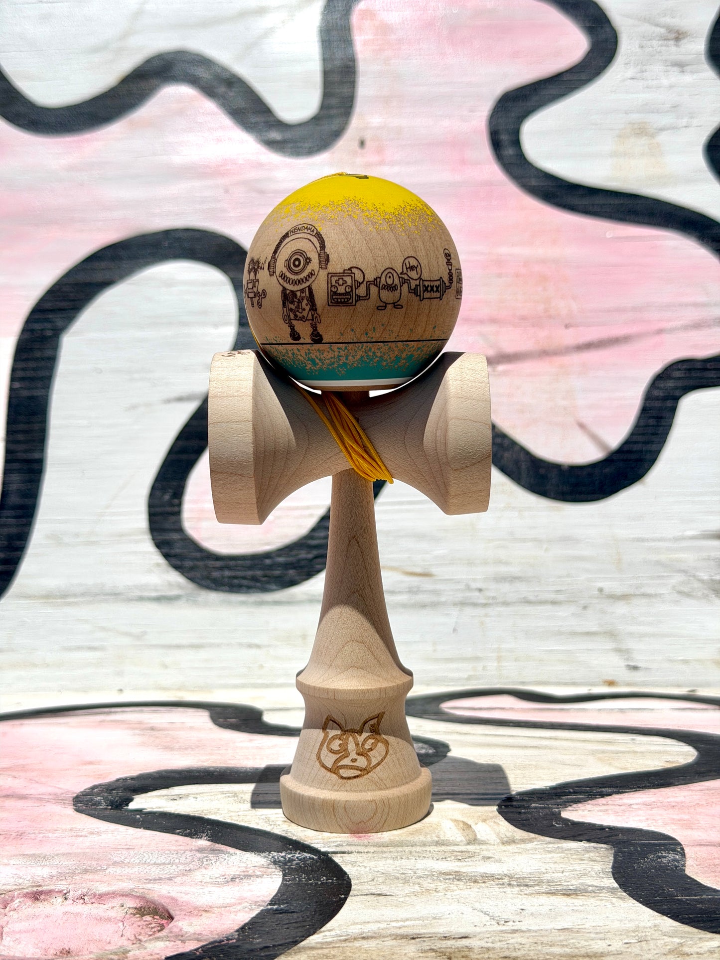 Deal With It - Kendama (Koha Yellow/Teal Mod)
